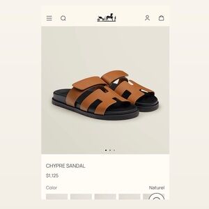Hermes Chypre sandals 39.5 brown black